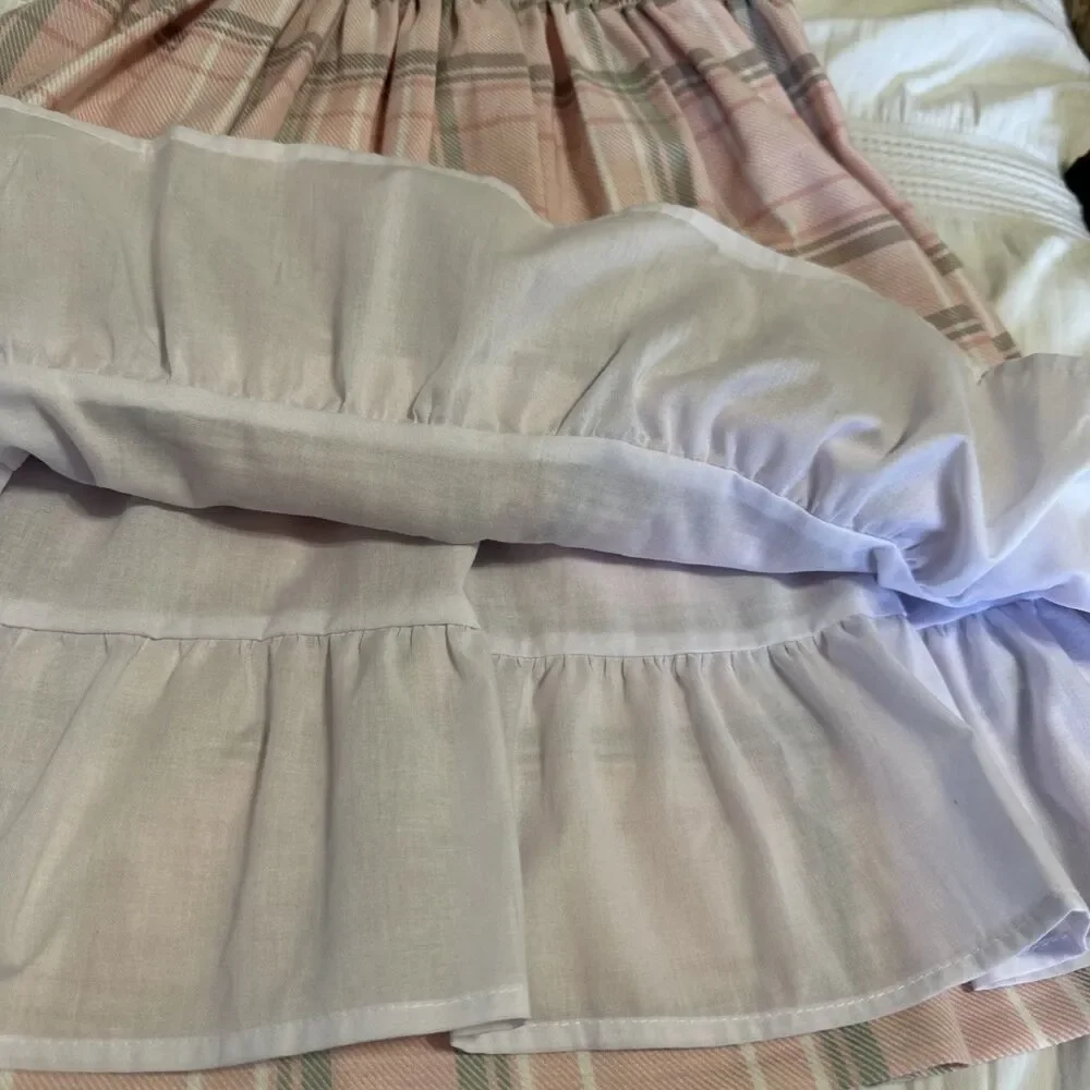 Laura Ashley Pink and Gray Plaid Smocked Dress